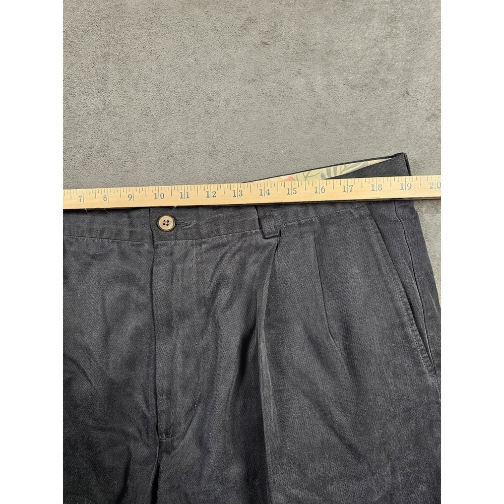 Tommy Bahama Mens 38 Silk Cotton Pleated Dress Shorts Navy Marlin Logo 9" - Picture 5 of 8